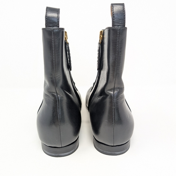 Gucci Size 37.5 Jordaan Horsebit Black Leather Ankle Boots Booties - Picture 11 of 15
